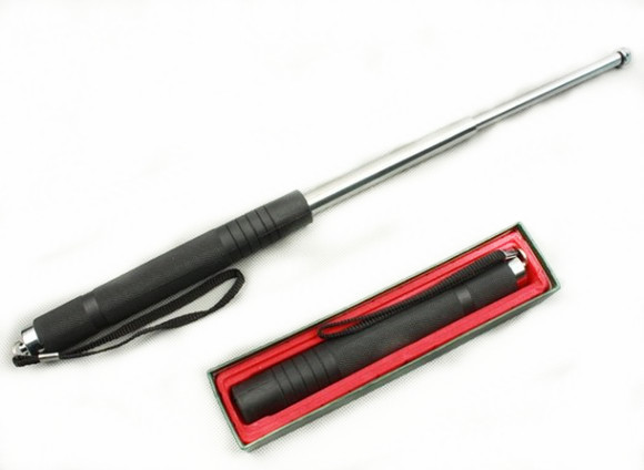 銀色響尾蛇伸縮型甩棍